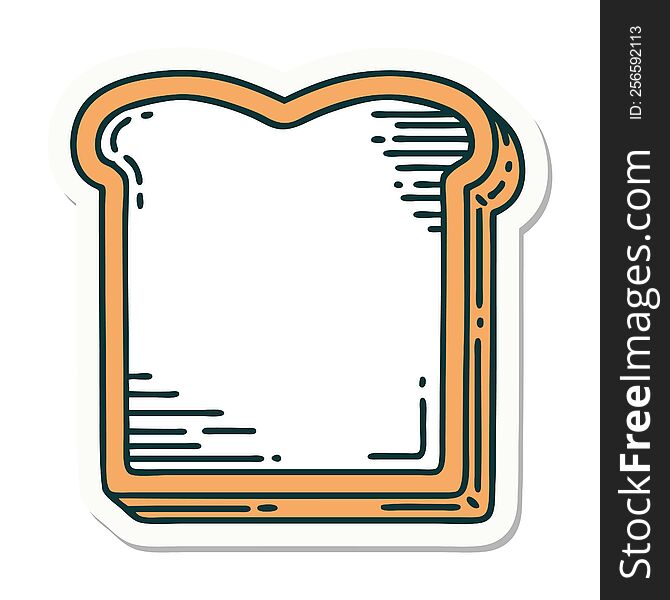 Tattoo Style Sticker Of A Slice Of Bread