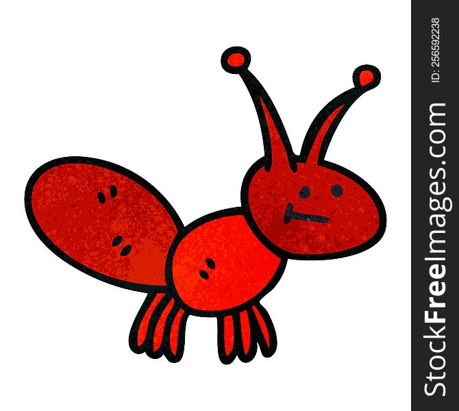 hand drawn quirky cartoon ant. hand drawn quirky cartoon ant