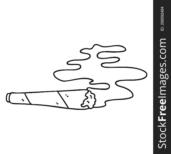 line drawing quirky cartoon lit joint. line drawing quirky cartoon lit joint