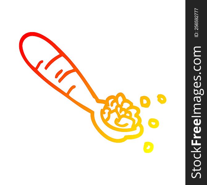 warm gradient line drawing of a cartoon spoon of mash potato