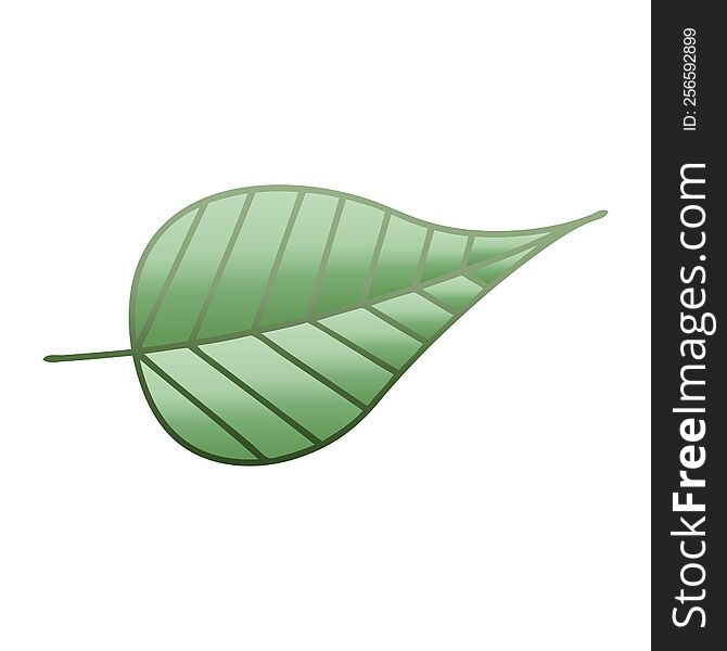 gradient shaded cartoon of a green leaf