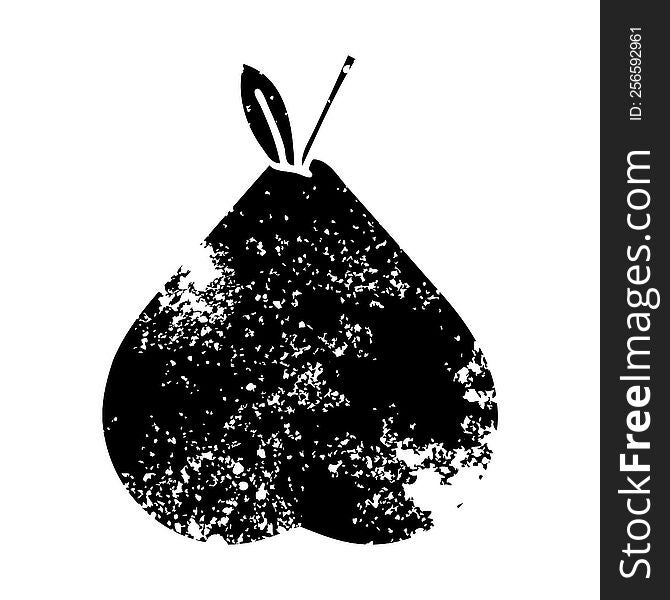 Distressed Symbol Green Pear