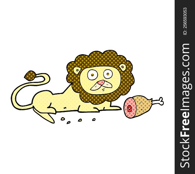 freehand drawn cartoon lion