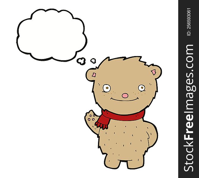 Cartoon Teddy Bear With Thought Bubble