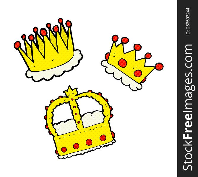 freehand drawn cartoon crowns