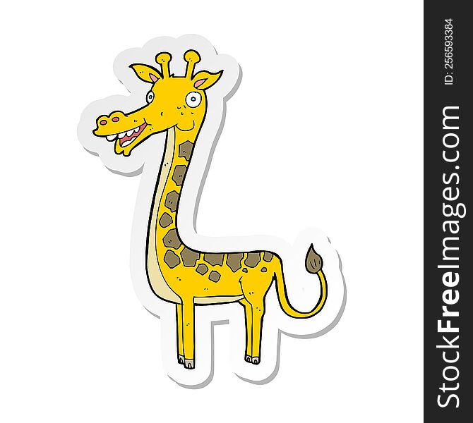 Sticker Of A Cartoon Giraffe