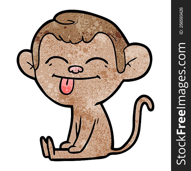 funny cartoon monkey sitting. funny cartoon monkey sitting