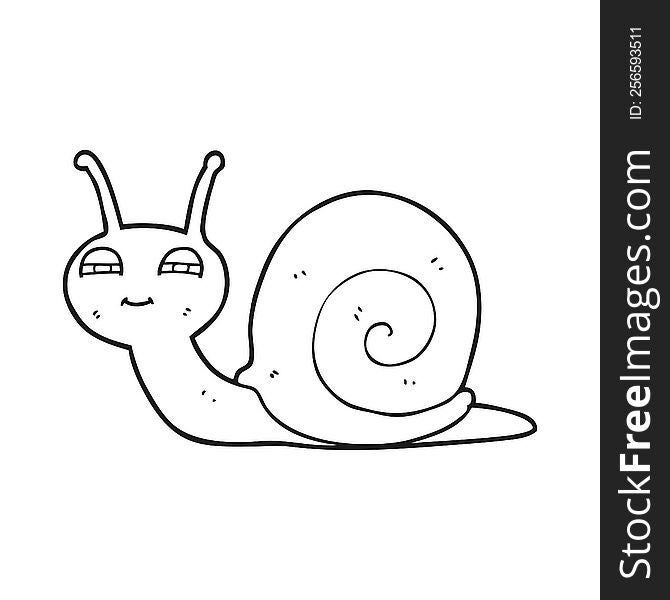 black and white cartoon cute snail