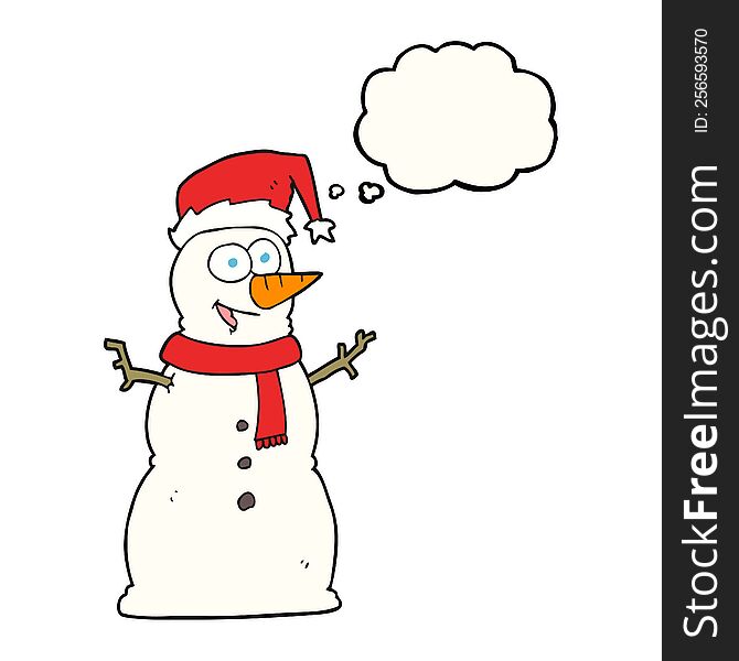 Thought Bubble Cartoon Snowman