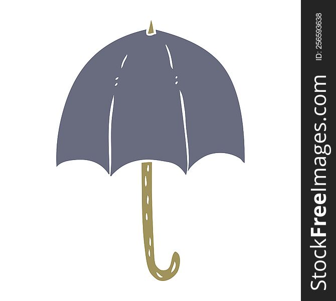 flat color style cartoon open umbrella