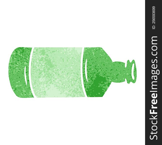 Retro Cartoon Doodle Of An Old Glass Bottle