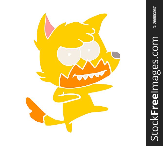 Fox Flat Color Style Cartoon Character
