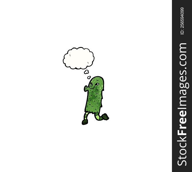 Green Monster With Thought Bubble