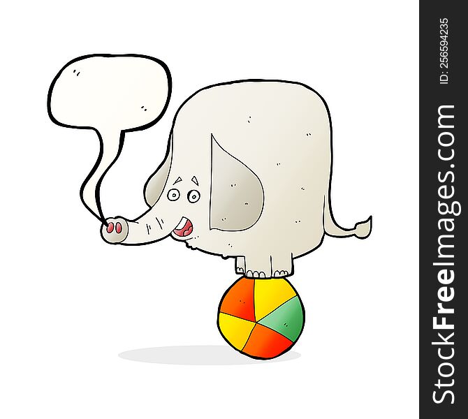 cartoon circus elephant with speech bubble