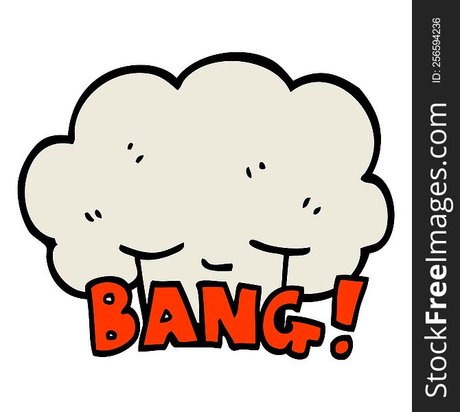 Hand Drawn Doodle Style Cartoon Explosion Bang
