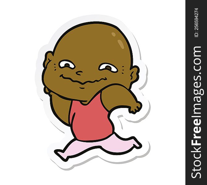 sticker of a cartoon creepy guy