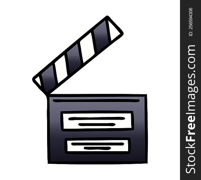 gradient shaded cartoon film clapper board