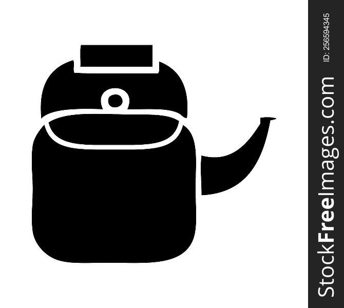 flat symbol of a kettle pot. flat symbol of a kettle pot