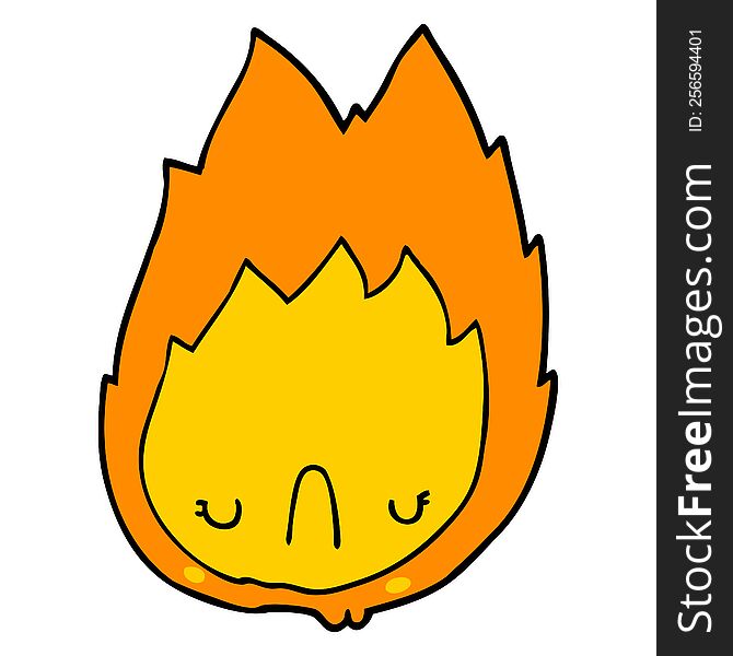 cartoon unhappy flame