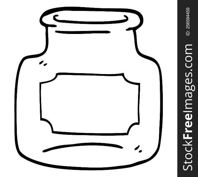 line drawing cartoon of clear glass jar