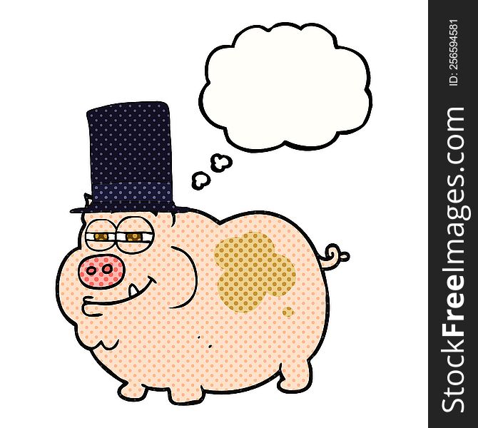 Thought Bubble Cartoon Rich Pig