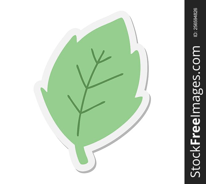 simple cartoon leaf sticker