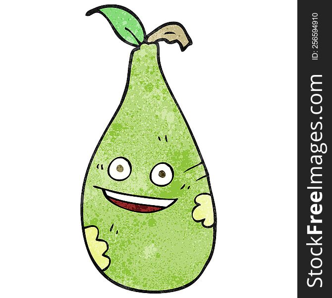 freehand drawn texture cartoon pear