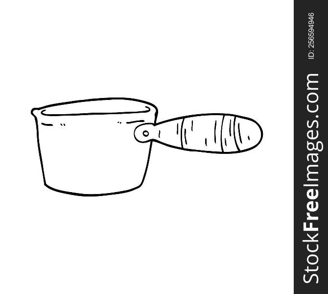 line drawing cartoon cooking pan