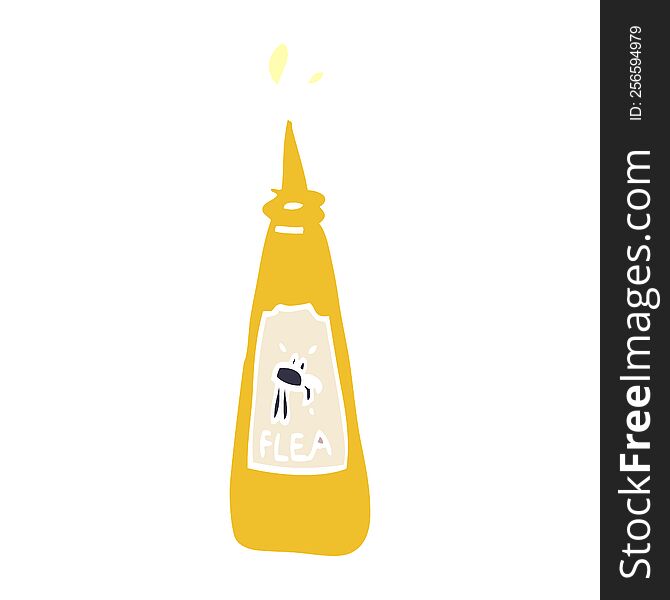 cartoon doodle flea treatment bottle