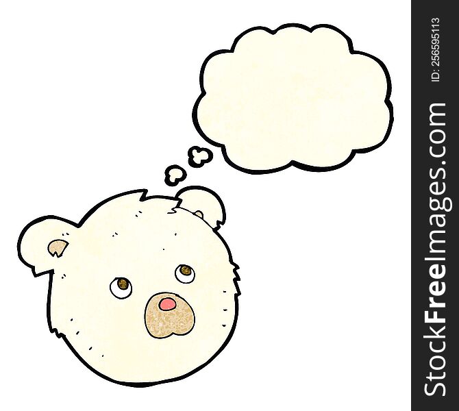 cartoon polar bear face with thought bubble