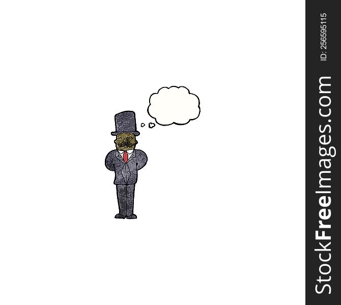 Cartoon Man In Top Hat And Suit