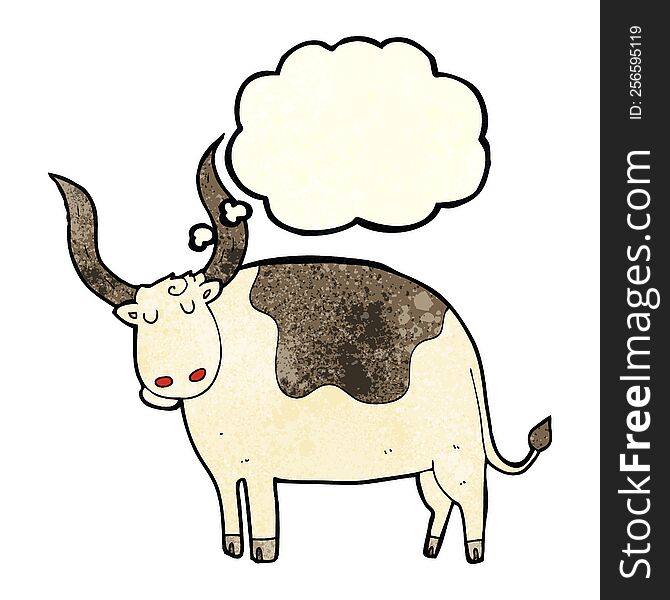 cartoon ox with thought bubble