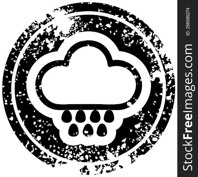 Rain Cloud Distressed Icon