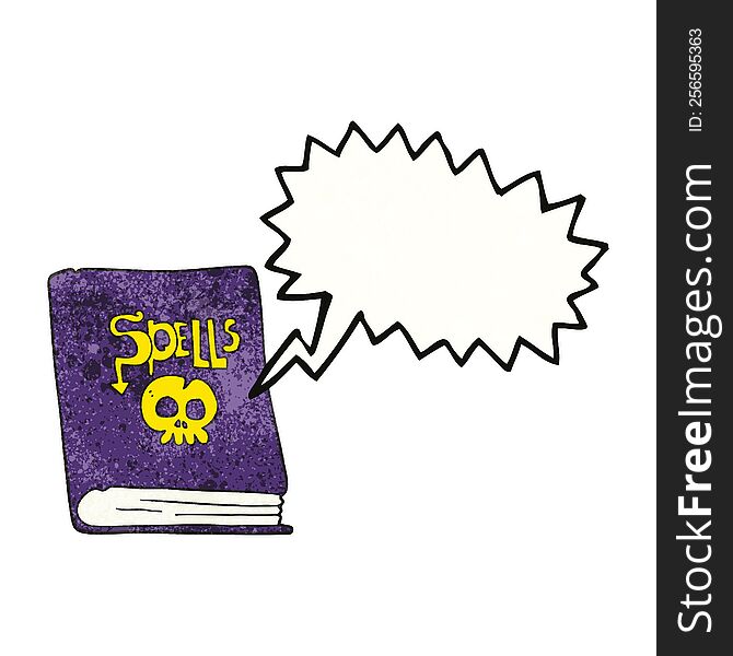 freehand speech bubble textured cartoon spell book