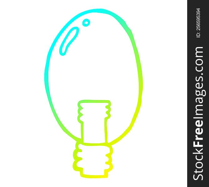 cold gradient line drawing of a cartoon electric light