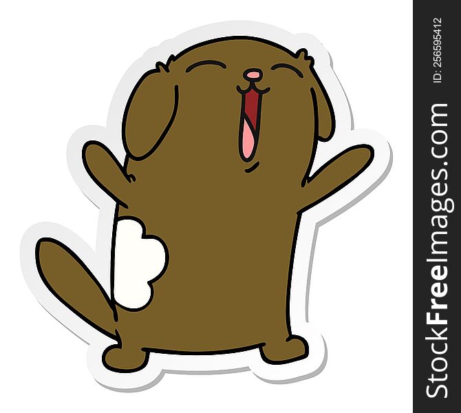 Sticker Cartoon Of Kawaii Cute Dog