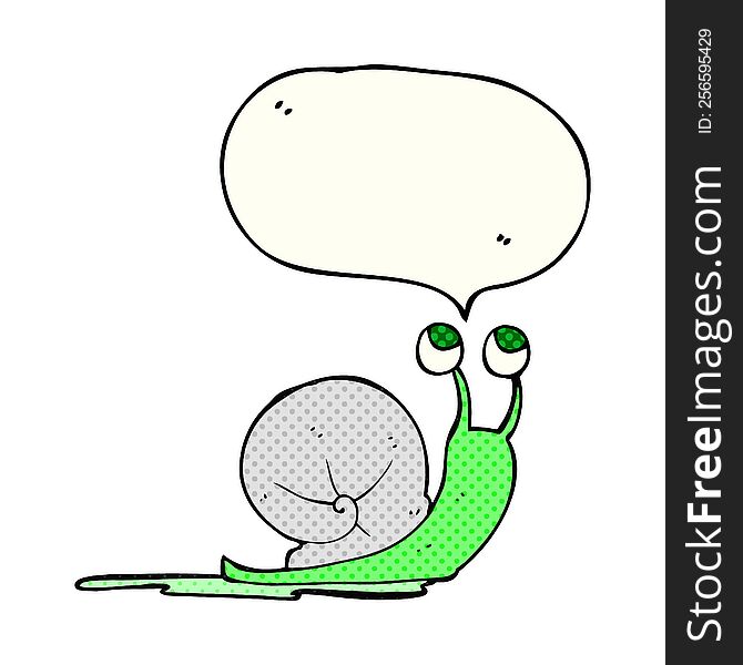 freehand drawn comic book speech bubble cartoon snail