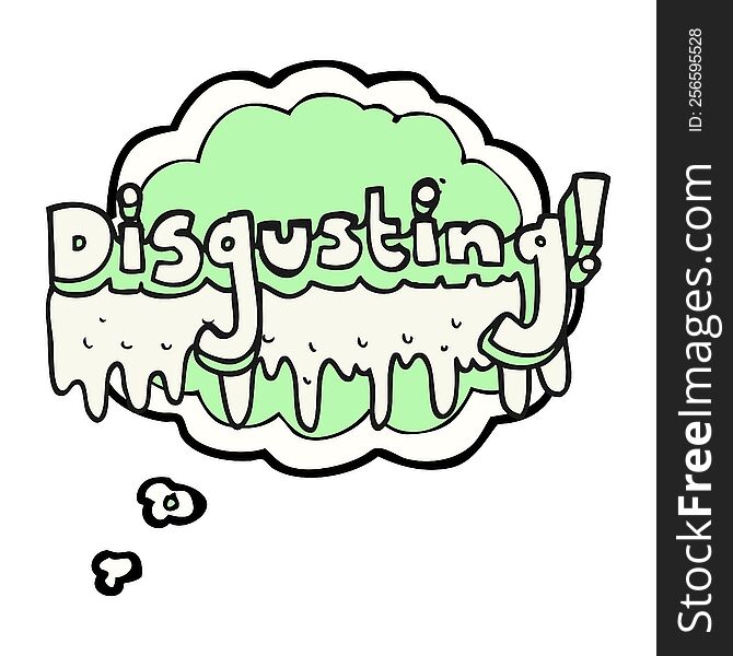 Thought Bubble Cartoon Disgusting Symbol