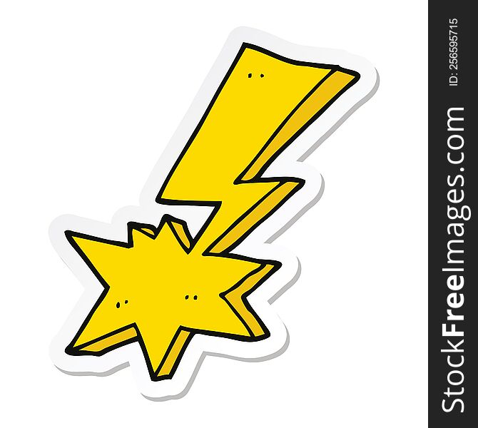 Sticker Of A Cartoon Lightning Bolt