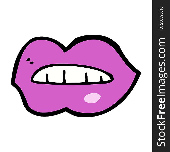 cartoon pink lips