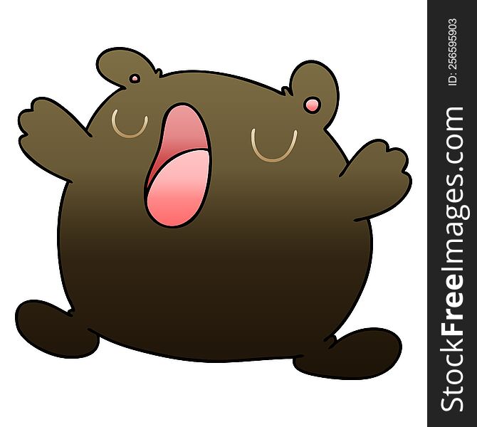 Quirky Gradient Shaded Cartoon Singing Bear