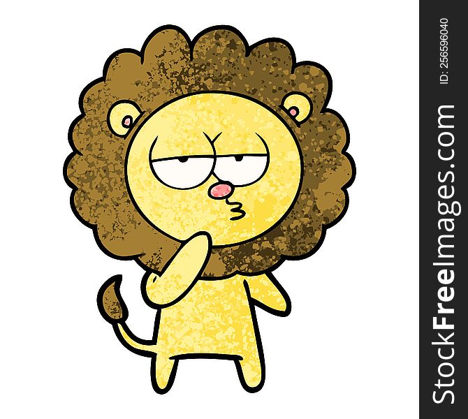 cartoon tired lion. cartoon tired lion