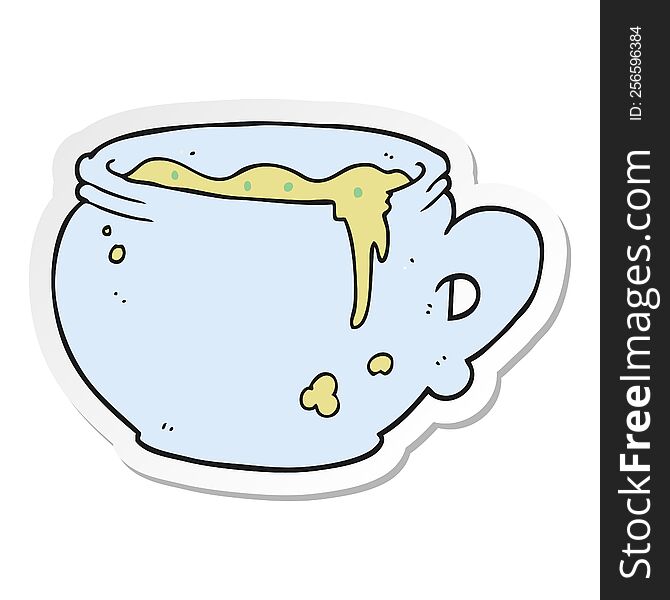 sticker of a cartoon mug of soup