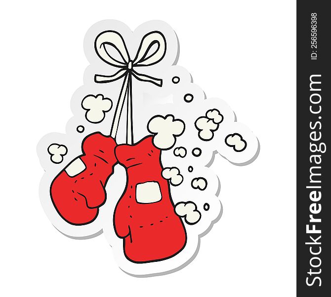 sticker of a cartoon boxing gloves