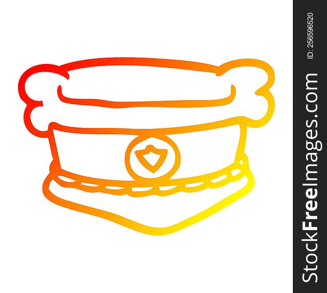 Warm Gradient Line Drawing Cartoon Fire Chiefs Hat