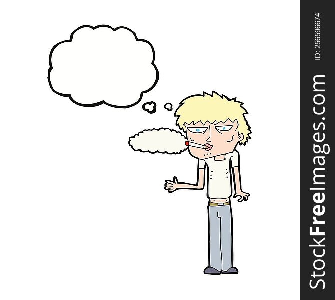 cartoon smoker with thought bubble