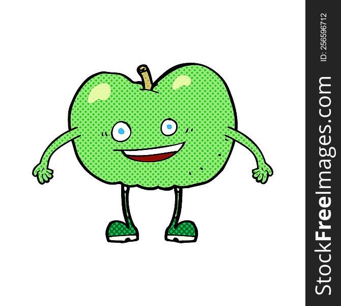 Cartoon Happy Apple Character