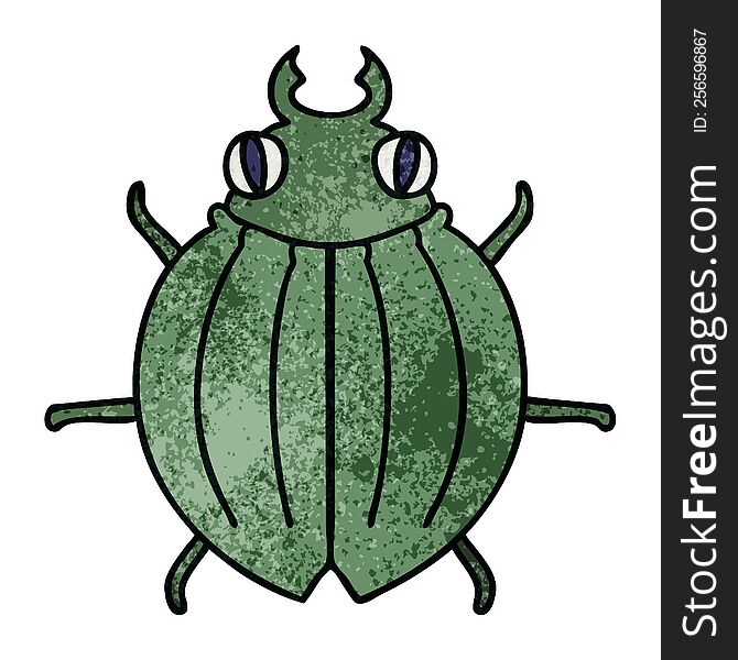 hand drawn quirky cartoon beetle. hand drawn quirky cartoon beetle