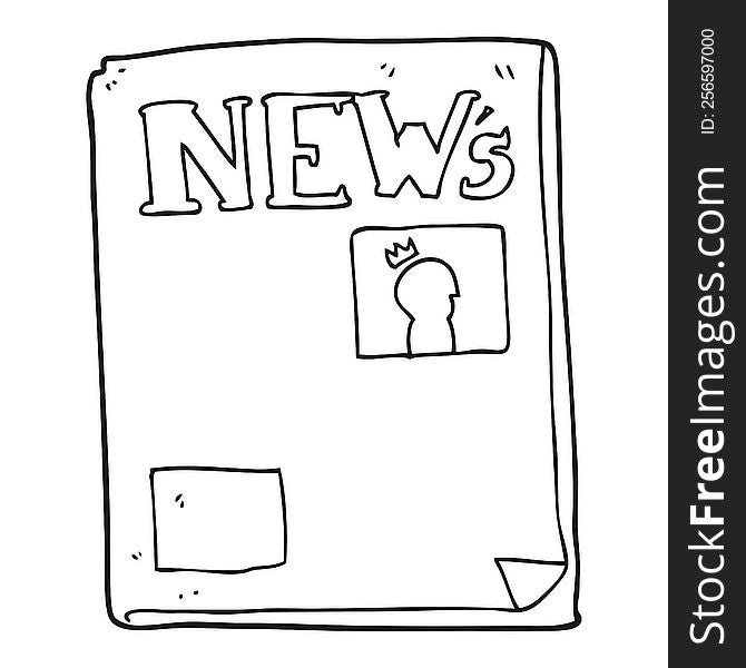 Black And White Cartoon Newspaper