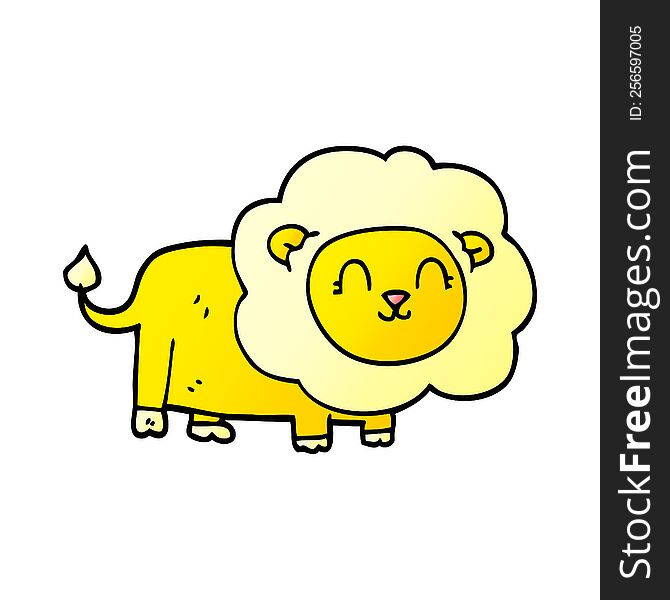 Cartoon Doodle Happy Lion
